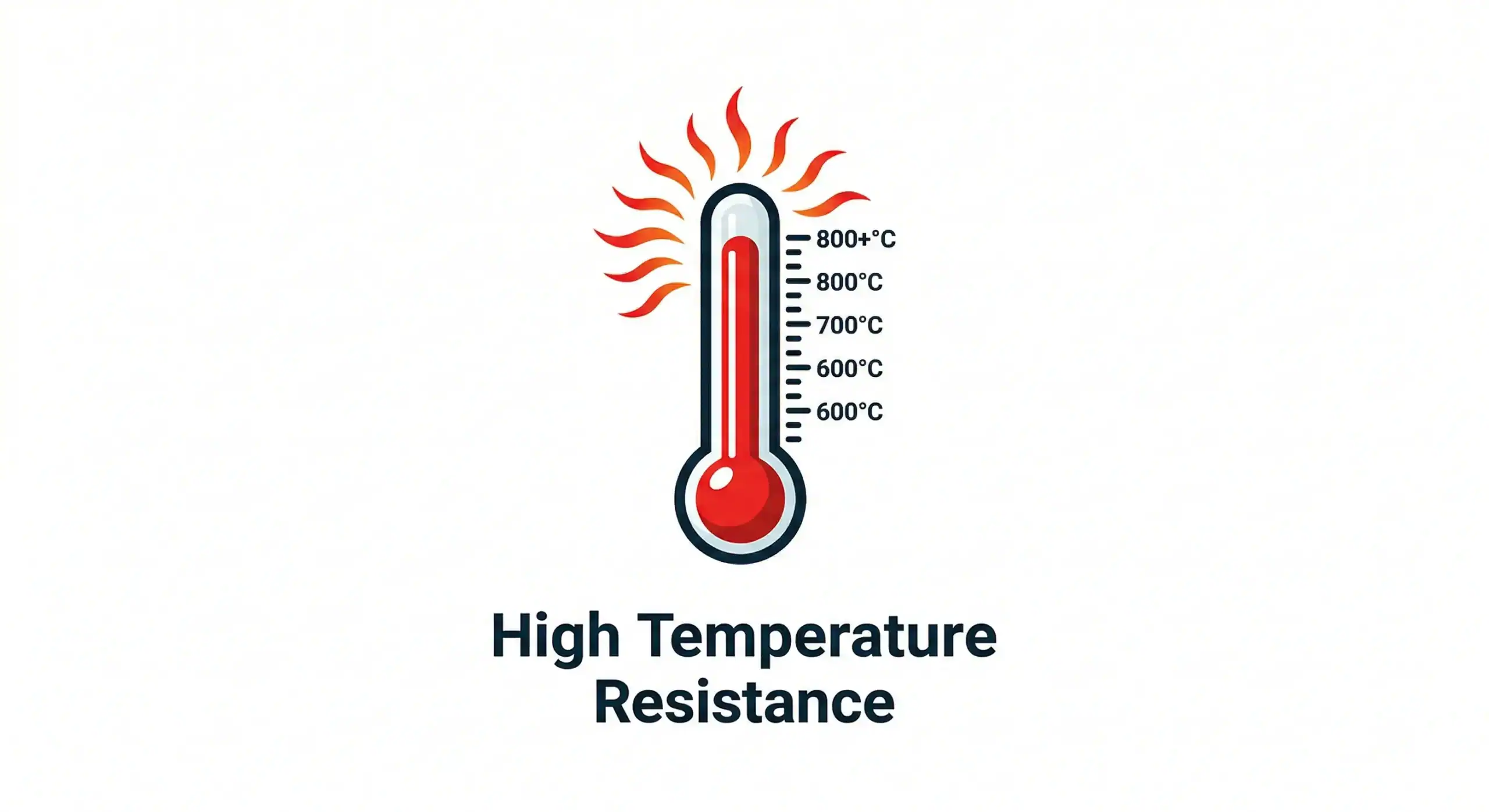High Temperature Resistance icon showing structural stability of architectural enamel panels under extreme heat.