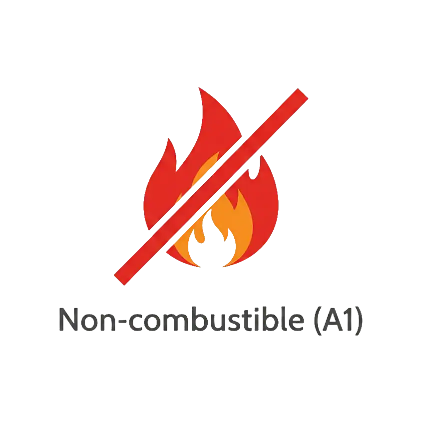 A1 Grade Non-combustible fire rating icon for TECO enamel panels.