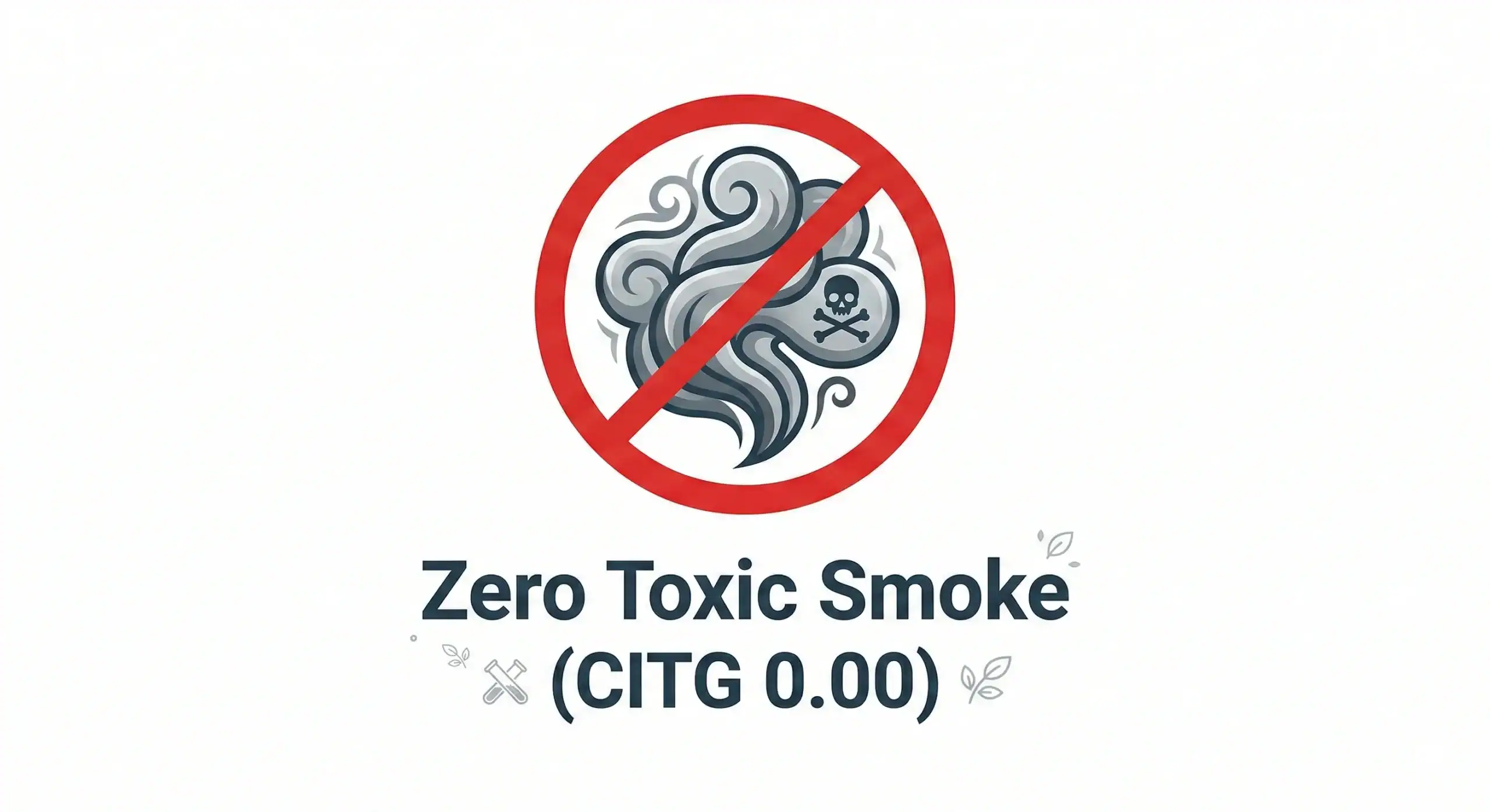 Zero Toxic Smoke (CITG 0.00) safety icon indicating no harmful gas emissions during a fire.